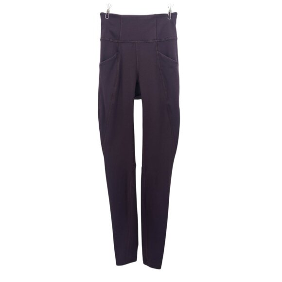 Lululemon Athletica Womens 0 Leggings Time To Sweat Tight 28" Plum Shadow Fitted - Picture 7 of 7